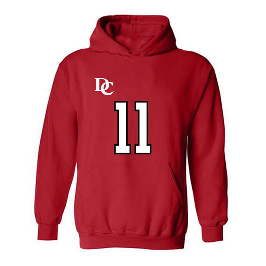 Davidson - NCAA Football : Tre Johnson - Orange Hooded Sweatshirt-0