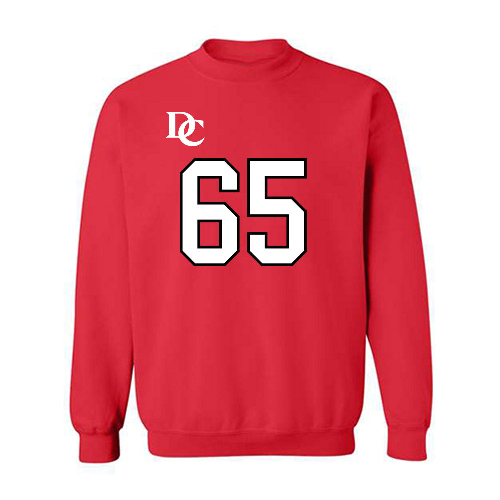 Davidson - NCAA Football : Russell Hutchens - Orange Crewneck Sweatshirt-0
