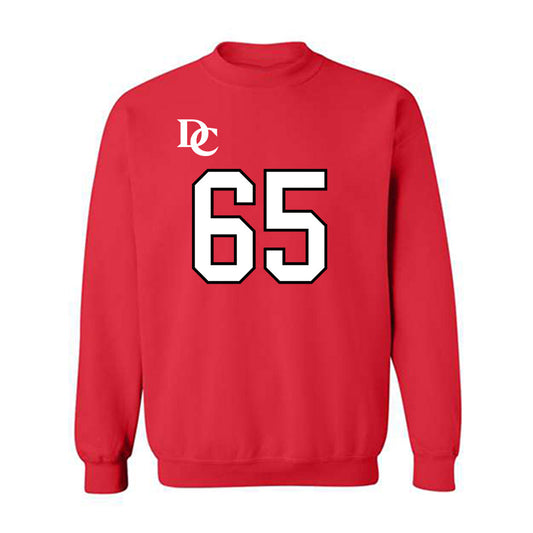 Davidson - NCAA Football : Russell Hutchens - Orange Crewneck Sweatshirt-0