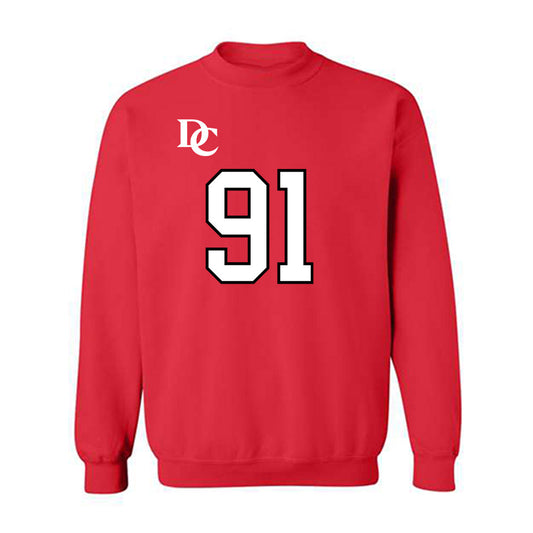 Davidson - NCAA Football : Will Volk - Orange Crewneck Sweatshirt-0