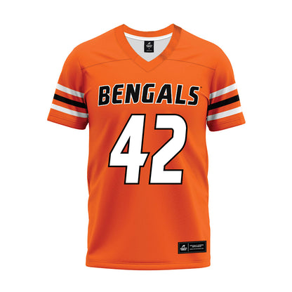 Idaho State - NCAA Football : Trehsyn Fesili - Orange Premium Football Jersey-0