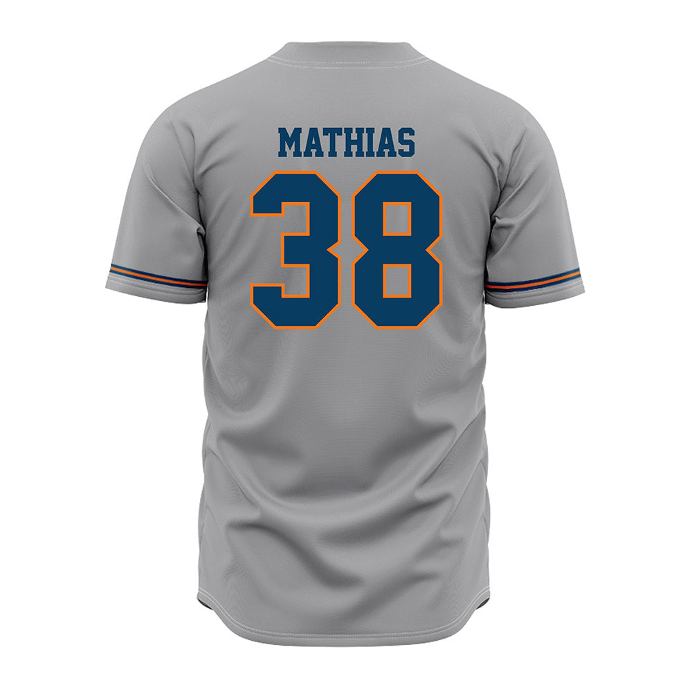 Bucknell - NCAA Baseball : Garrett Mathias - Gray Jersey-1
