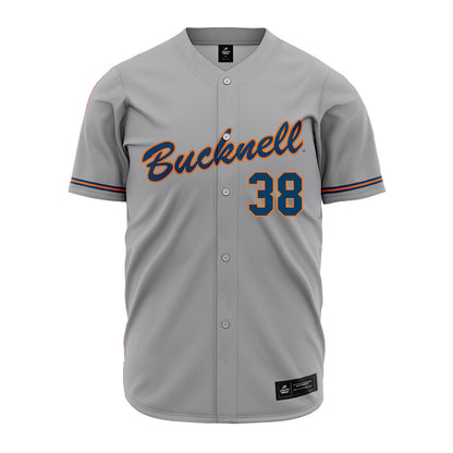Bucknell - NCAA Baseball : Garrett Mathias - Gray Jersey-0