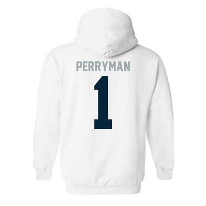 Utah State - NCAA Men's Basketball : Elijah Perryman - Classic Shersey Hooded Sweatshirt-1