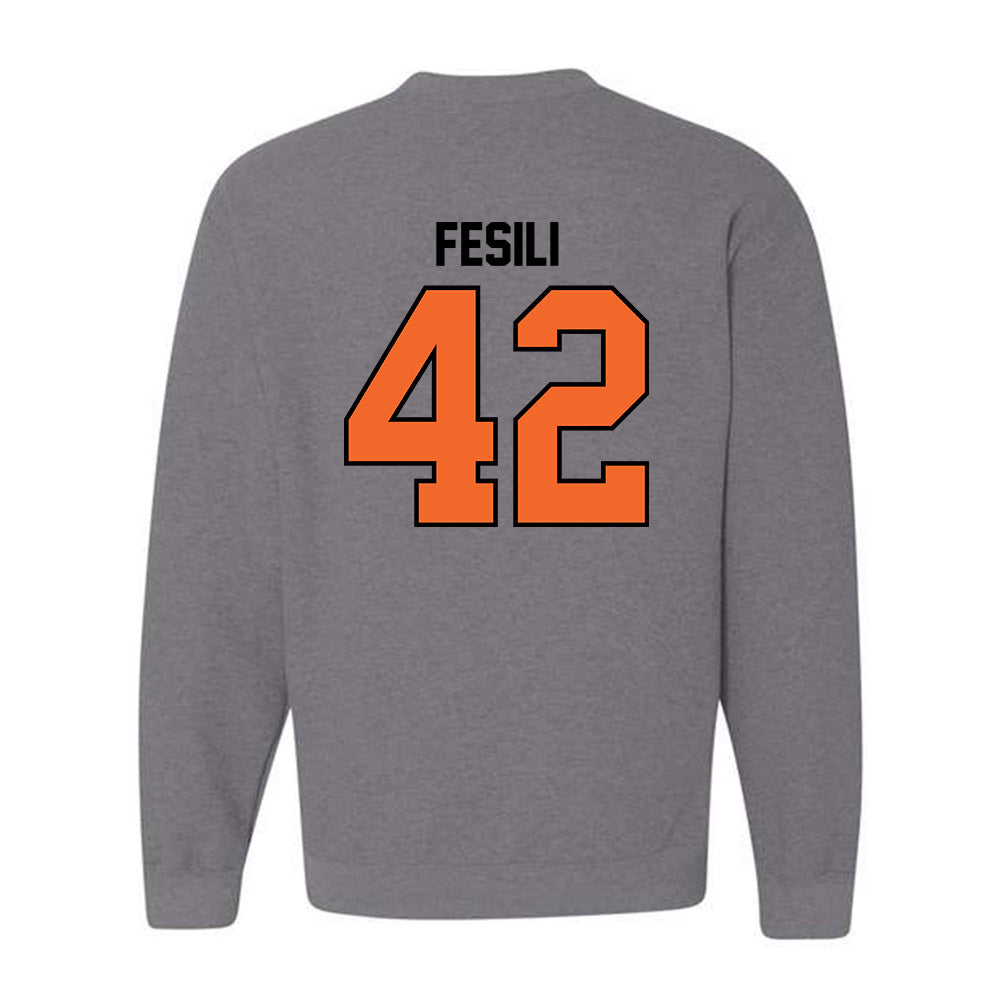 Idaho State - NCAA Football : Trehsyn Fesili - Classic Shersey Crewneck Sweatshirt-1