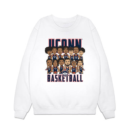 UConn - NCAA Men's Basketball : - Team Caricature Premium Crewneck Sweatshirt-0