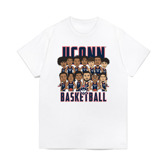 UConn - NCAA Men's Basketball : - Team Caricature Premium T-Shirt-0