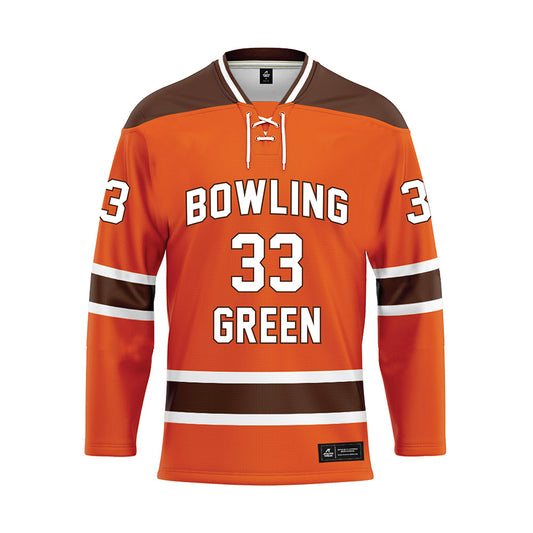 BGSU - NCAA Men's Ice Hockey : Cooper Michaluk - Orange Hockey Jersey-0