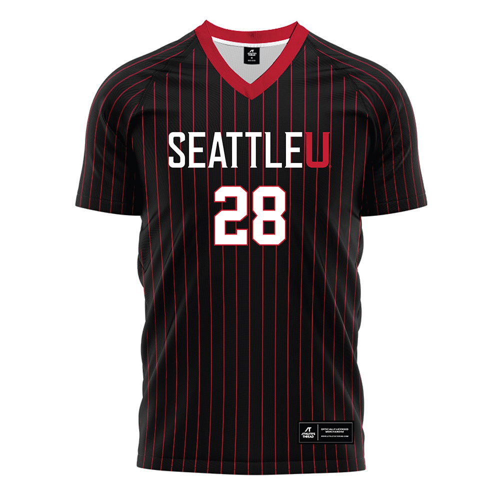 Seattle - NCAA Women's Soccer : Amira Lyons - Black Red Stripe Soccer Jersey-0