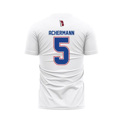 Tulsa - NCAA Men's Soccer : Luc Achermann - White Soccer Jersey-1