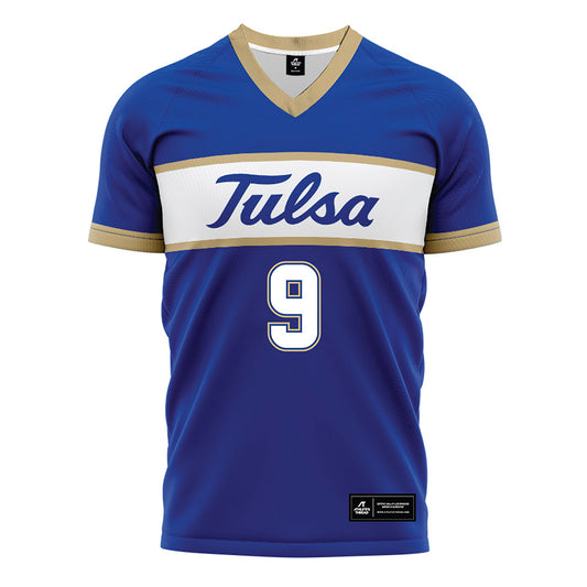 Tulsa - NCAA Women's Soccer : makayla muhammad - Blue Soccer Jersey-0