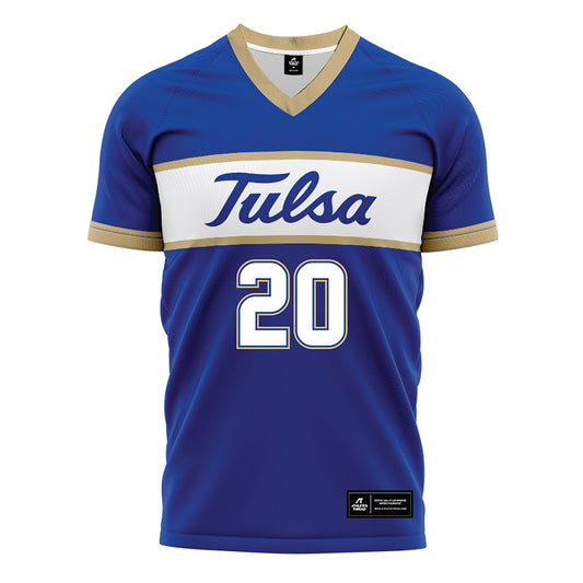 Tulsa - NCAA Women's Soccer : Brenna Rowlett - Blue Soccer Jersey-0