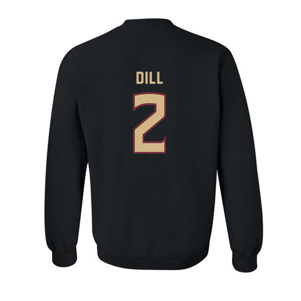 FSU - NCAA Women's Soccer : Ryana Dill - Black Replica Shersey Crewneck Sweatshirt-1
