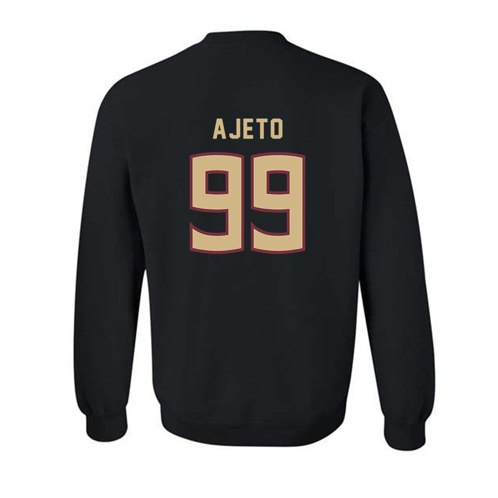 FSU - NCAA Women's Soccer : Ryder Ajeto - Black Replica Shersey Crewneck Sweatshirt-1