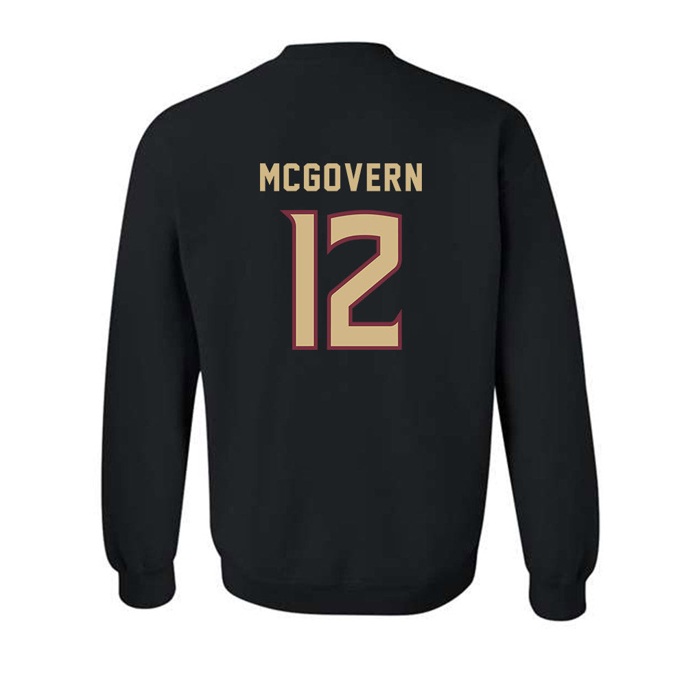 FSU - NCAA Women's Soccer : Peyton McGovern - Black Replica Shersey Crewneck Sweatshirt-1