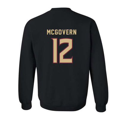 FSU - NCAA Women's Soccer : Peyton McGovern - Black Replica Shersey Crewneck Sweatshirt-1