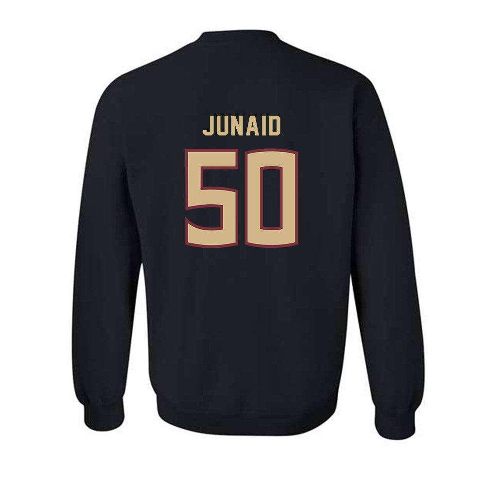FSU - NCAA Women's Soccer : Omotara Junaid - Black Replica Shersey Crewneck Sweatshirt-1