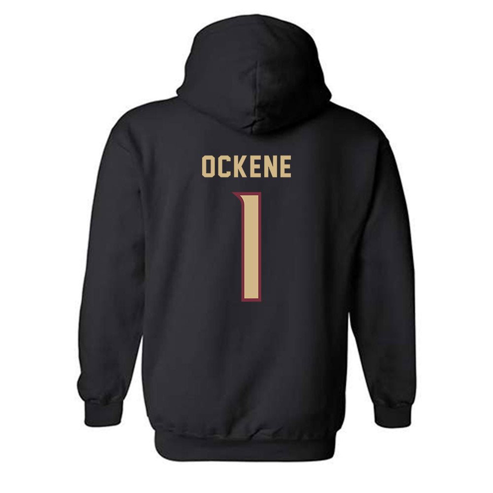 FSU - NCAA Women's Soccer : Kate Ockene - Black Replica Shersey Hooded Sweatshirt-1