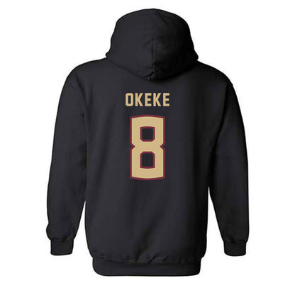 FSU - NCAA Women's Soccer : Janet Okeke - Black Replica Shersey Hooded Sweatshirt-1