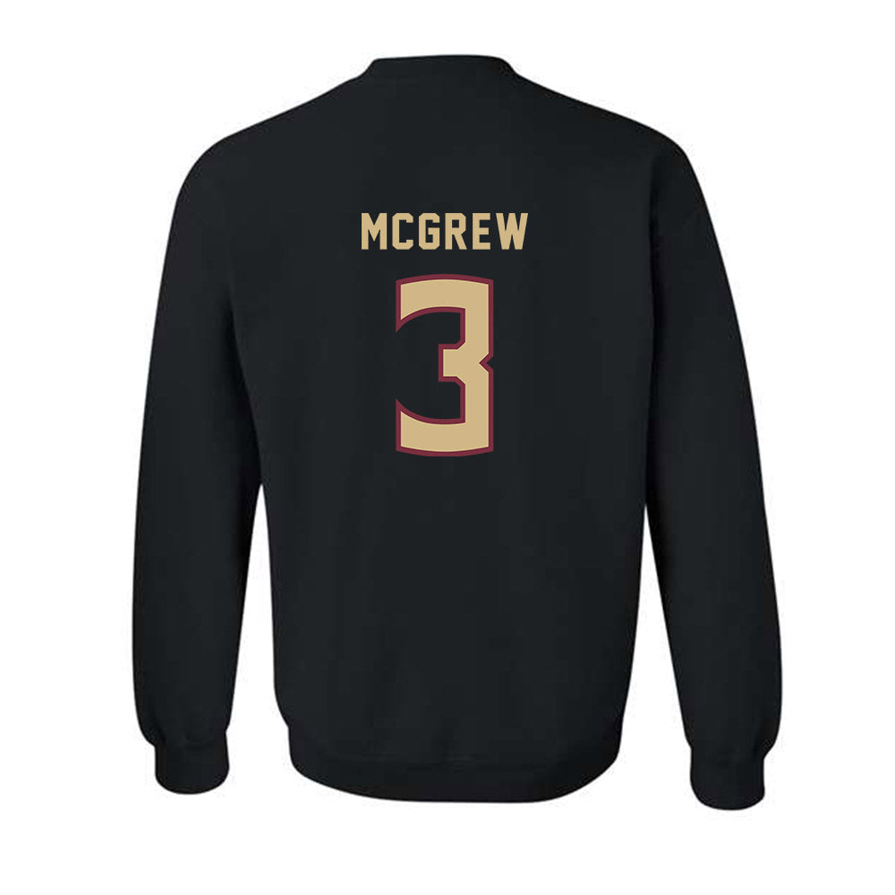 FSU - NCAA Women's Soccer : Jaida McGrew - Black Replica Shersey Crewneck Sweatshirt-1