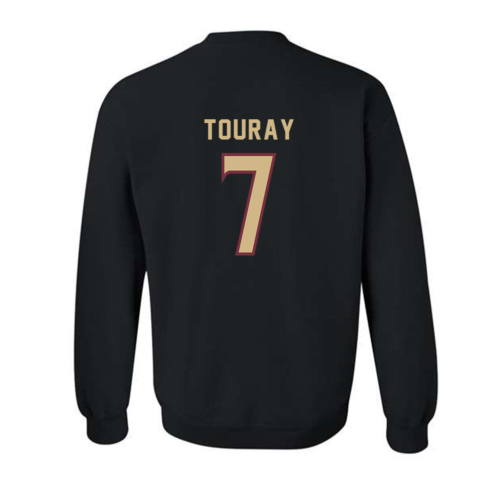 FSU - NCAA Women's Soccer : Nyanya Touray - Black Replica Shersey Crewneck Sweatshirt-1