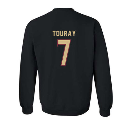 FSU - NCAA Women's Soccer : Nyanya Touray - Black Replica Shersey Crewneck Sweatshirt-1
