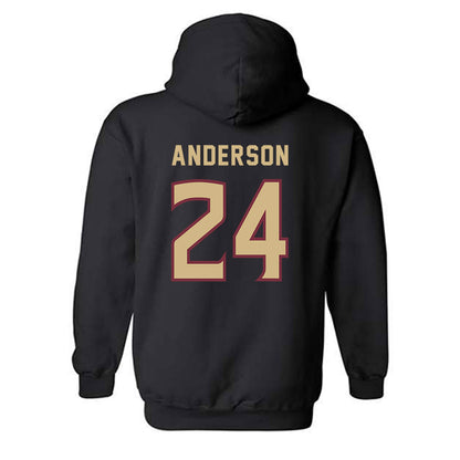 FSU - NCAA Women's Soccer : ashlyn anderson - Black Replica Shersey Hooded Sweatshirt-1