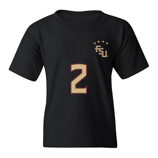 FSU - NCAA Women's Soccer : Ryana Dill - Black Replica Shersey Youth T-Shirt-0
