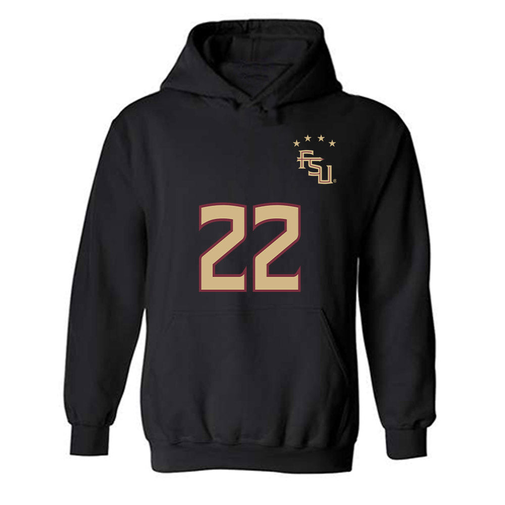 FSU - NCAA Women's Soccer : Claire Rain - Black Replica Shersey Hooded Sweatshirt