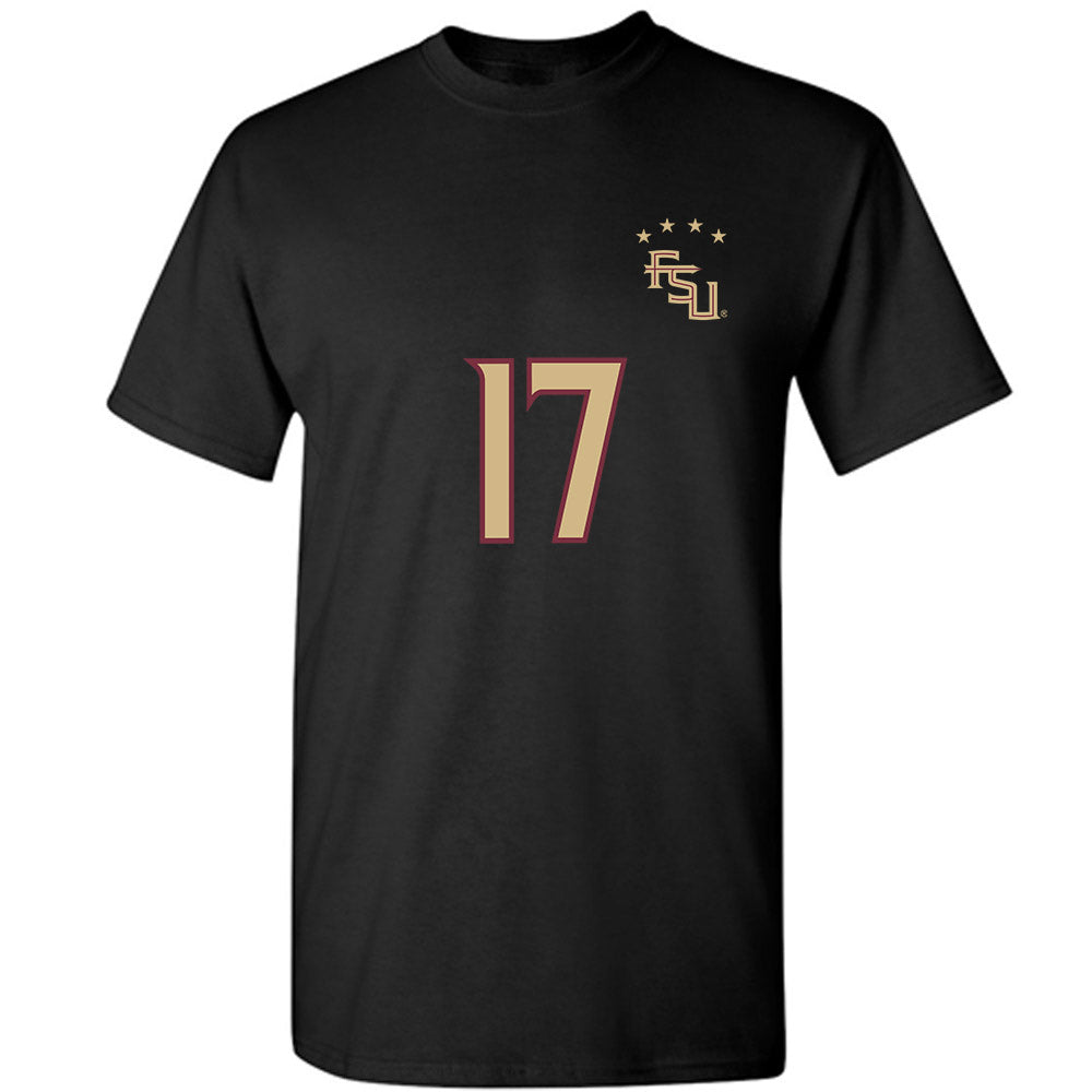 FSU - NCAA Women's Soccer : Amelia Van Zanten - Black Replica Shersey T-Shirt-0