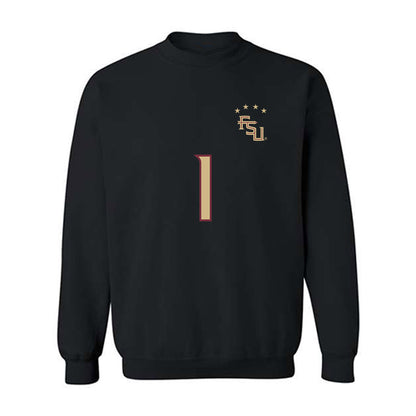 FSU - NCAA Women's Soccer : Adelyn Todd - Black Replica Shersey Crewneck Sweatshirt-0