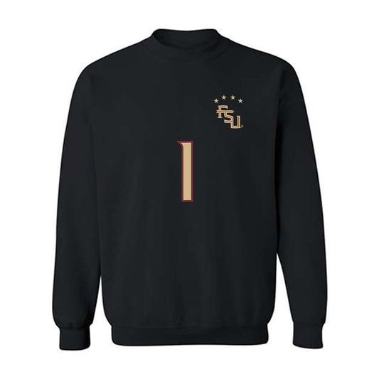 FSU - NCAA Women's Soccer : Adelyn Todd - Black Replica Shersey Crewneck Sweatshirt-0