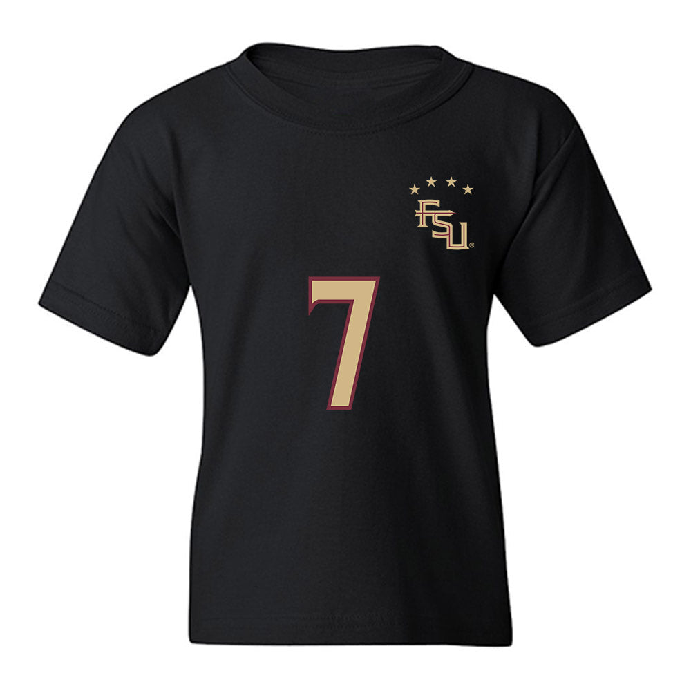 FSU - NCAA Women's Soccer : Nyanya Touray - Black Replica Shersey Youth T-Shirt-0