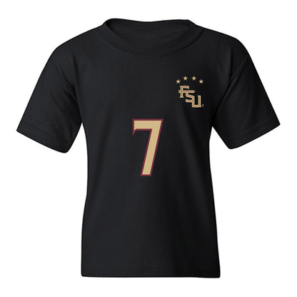 FSU - NCAA Women's Soccer : Nyanya Touray - Black Replica Shersey Youth T-Shirt-0