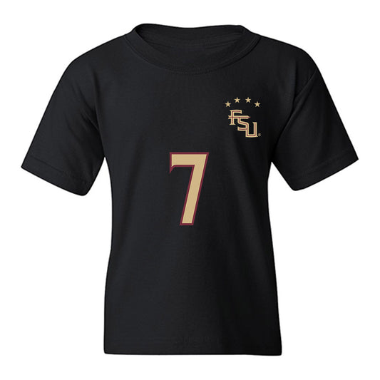 FSU - NCAA Women's Soccer : Nyanya Touray - Black Replica Shersey Youth T-Shirt-0