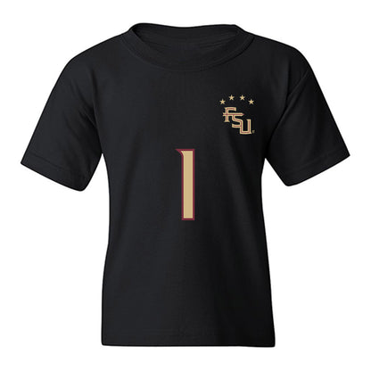 FSU - NCAA Women's Soccer : Adelyn Todd - Black Replica Shersey Youth T-Shirt-0