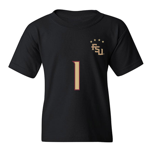 FSU - NCAA Women's Soccer : Adelyn Todd - Black Replica Shersey Youth T-Shirt-0