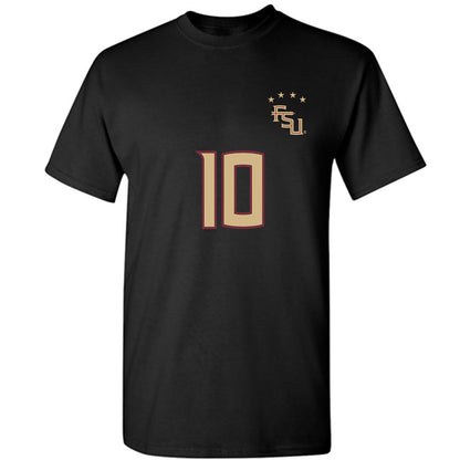 FSU - NCAA Women's Soccer : Ashley Henderson - Black Replica Shersey T-Shirt-0