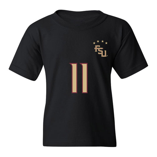 FSU - NCAA Women's Soccer : Jordynn Dudley - Black Replica Shersey Youth T-Shirt
