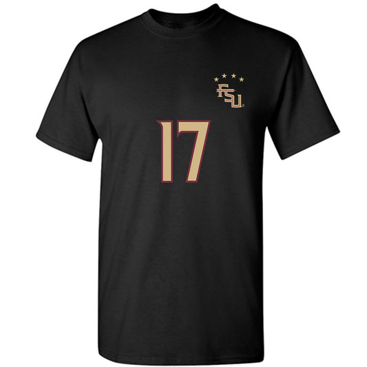FSU - NCAA Women's Soccer : Amelia Van Zanten - Black Replica Shersey T-Shirt-0