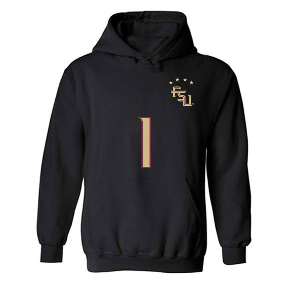 FSU - NCAA Women's Soccer : Kate Ockene - Black Replica Shersey Hooded Sweatshirt-0