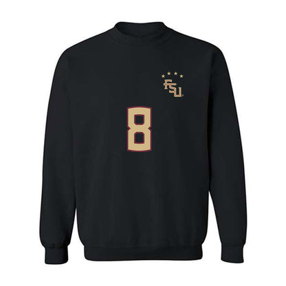 FSU - NCAA Women's Soccer : Janet Okeke - Black Replica Shersey Crewneck Sweatshirt-0
