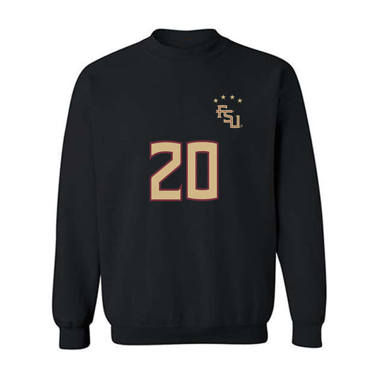 FSU - NCAA Women's Soccer : Joelle Jung - Black Replica Shersey Crewneck Sweatshirt-0