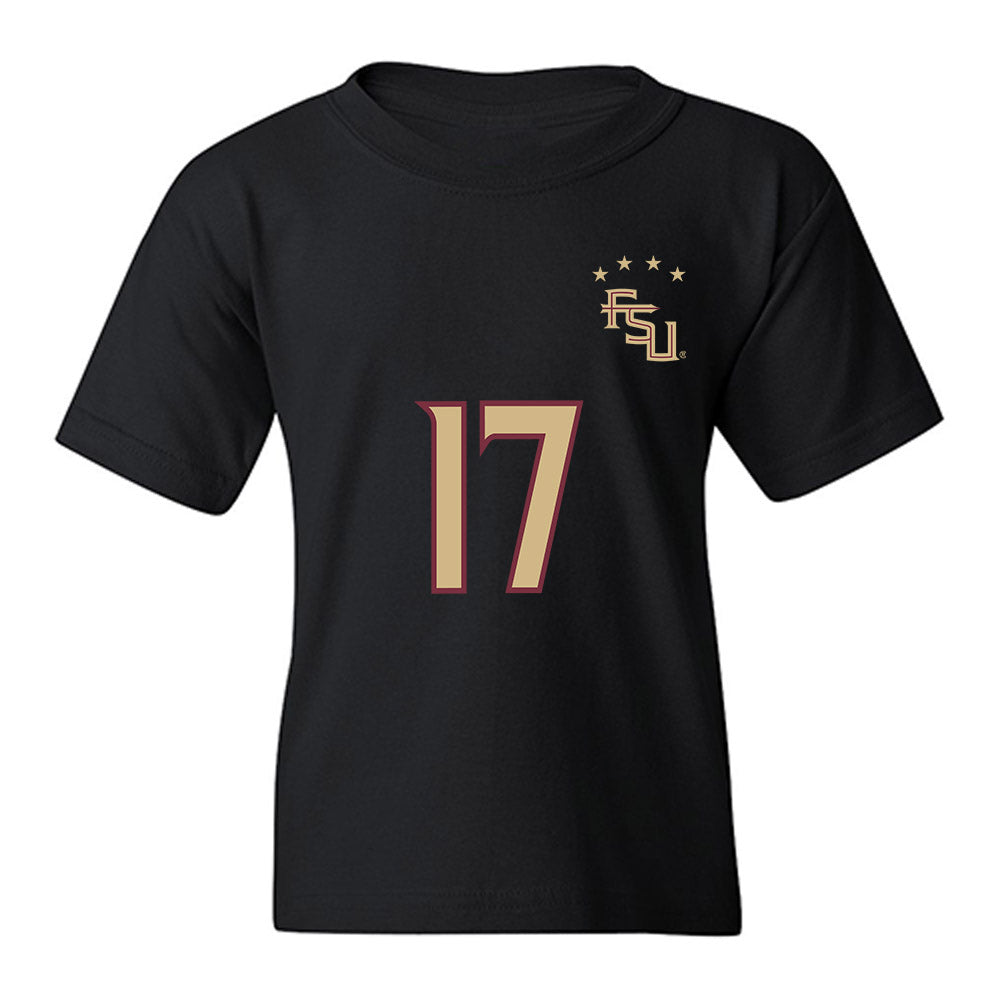 FSU - NCAA Women's Soccer : Amelia Van Zanten - Black Replica Shersey Youth T-Shirt-0