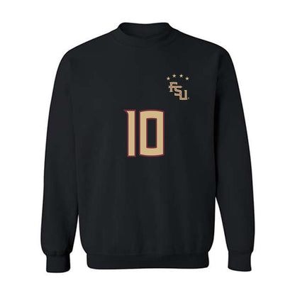 FSU - NCAA Women's Soccer : Ashley Henderson - Black Replica Shersey Crewneck Sweatshirt-0