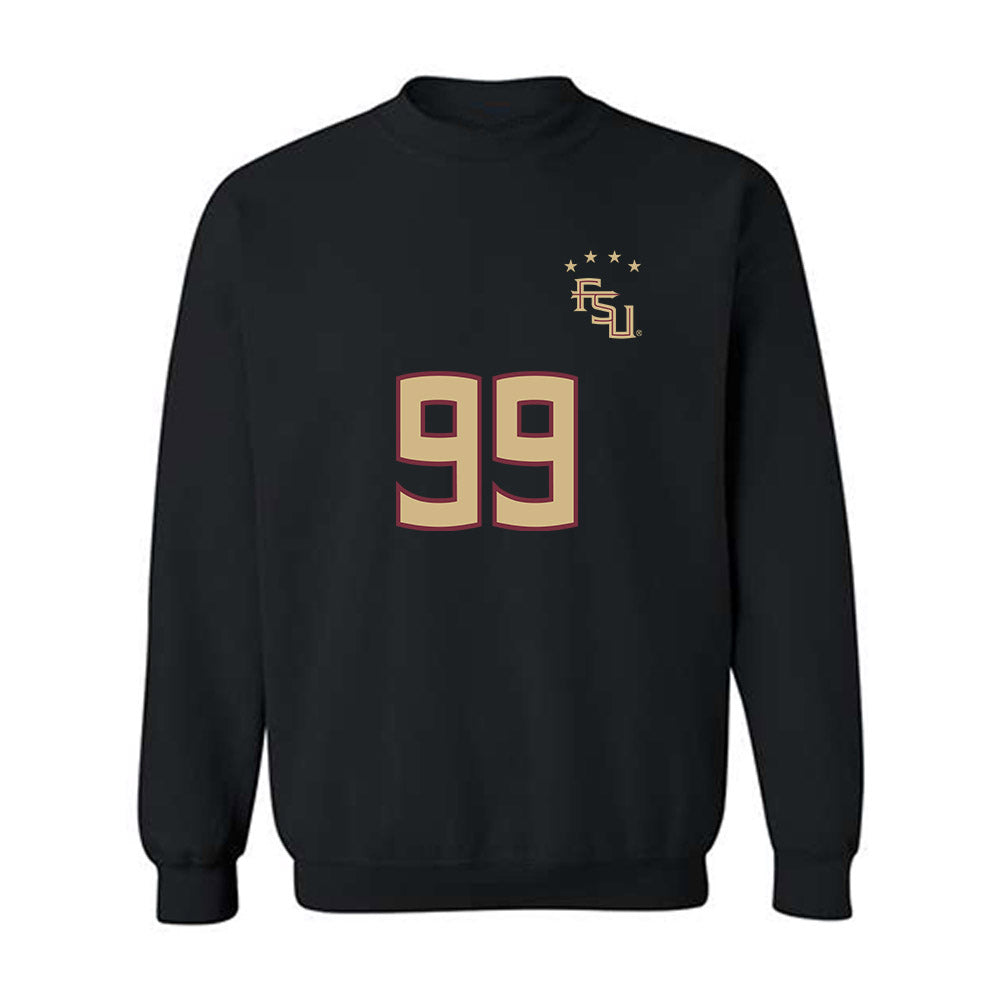 FSU - NCAA Women's Soccer : Ryder Ajeto - Black Replica Shersey Crewneck Sweatshirt-0