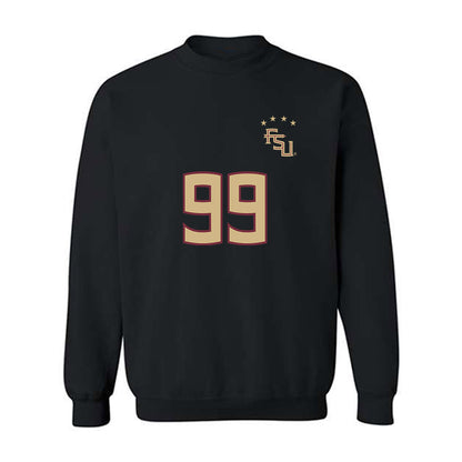 FSU - NCAA Women's Soccer : Ryder Ajeto - Black Replica Shersey Crewneck Sweatshirt-0