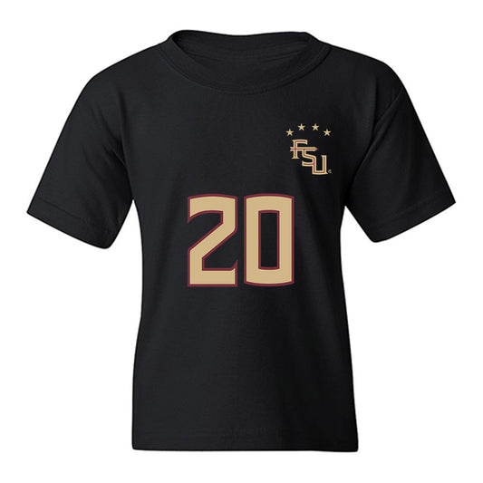 FSU - NCAA Women's Soccer : Joelle Jung - Black Replica Shersey Youth T-Shirt-0