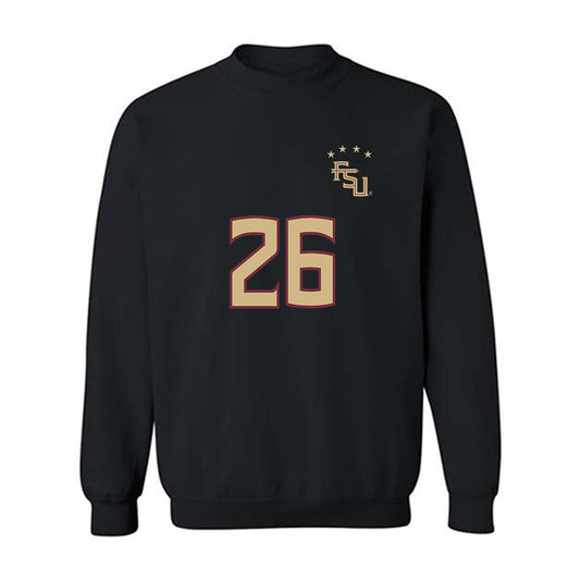 FSU - NCAA Women's Soccer : Samantha Erbach - Black Replica Shersey Crewneck Sweatshirt-0