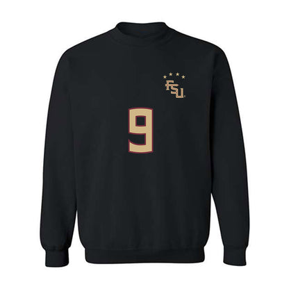 FSU - NCAA Women's Soccer : Taylor Suarez - Black Replica Shersey Crewneck Sweatshirt